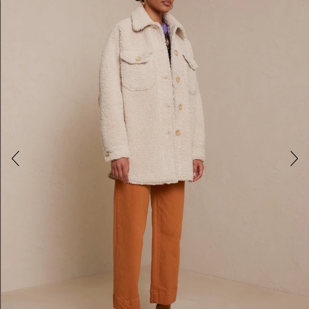 🧸Choosy Momo oversized Teddy shirt jacket in beige - Picture 1 of 6